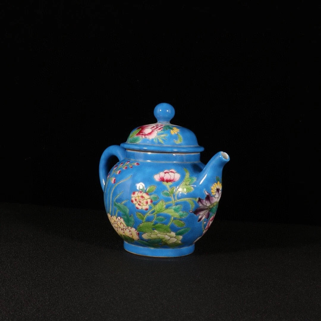6.4"Old Chinese antique the Qing dynasty Qianlong reign Enamel Floral patternpot