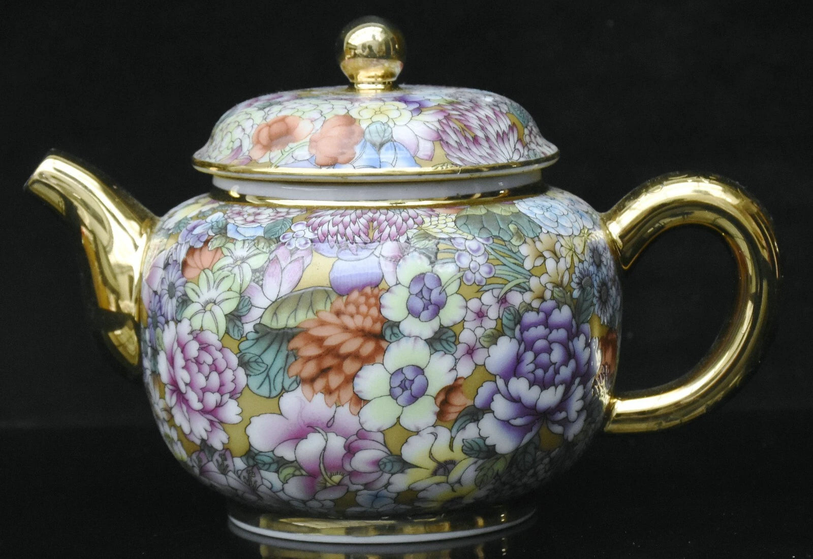 5.5'' Qianlong Enamel Colour Porcelain Gilt Flower Pattern Wine Tea Pot Flagon-
