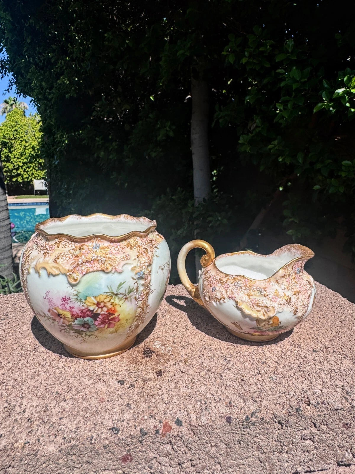 Antique Doulton Burslem Teapot Creamer Sugar Demitasse Cups 9 pcs 1891 GW-1217