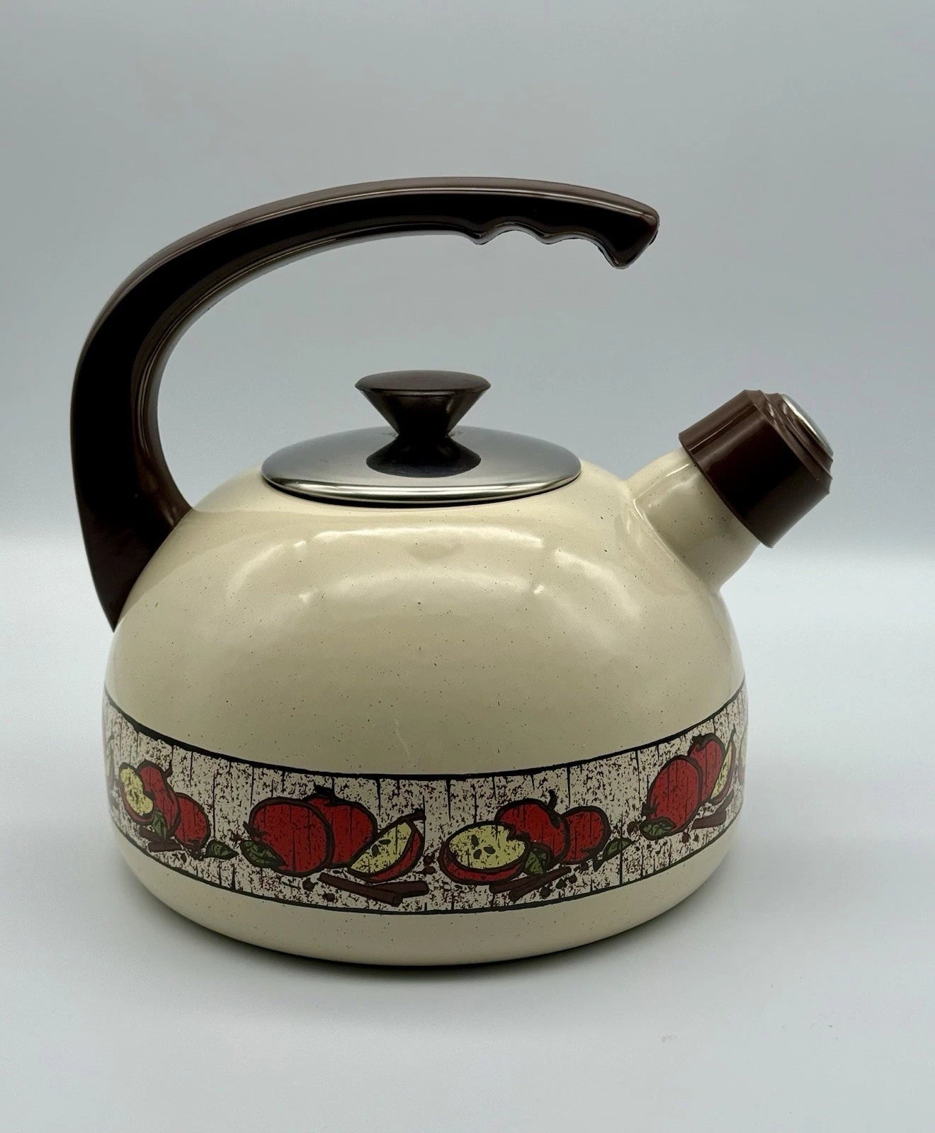 70's Vintage Enamel Whistling Tea Kettle