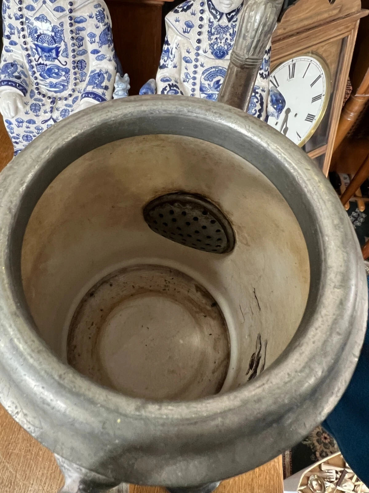 Antique Graniteware and Enamel Coffee Pot / Teapot with Lid