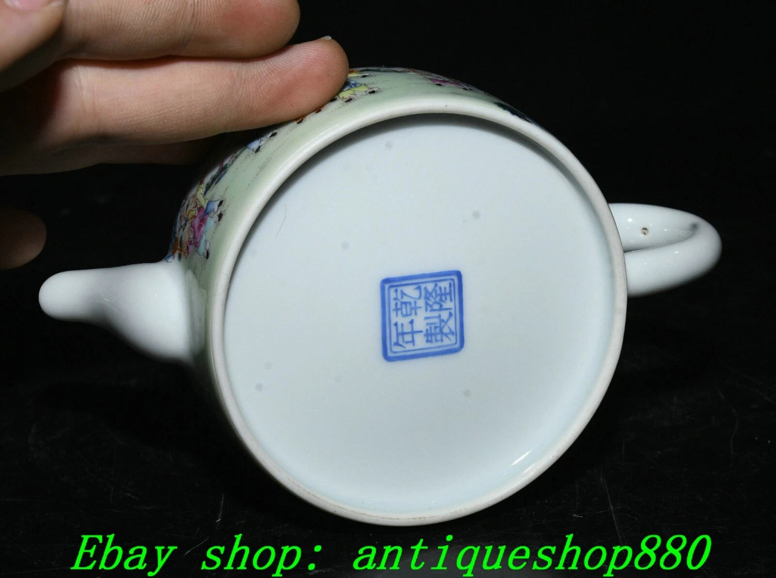 5.5''Qing Qianlong Enamel Colour Porcelain Gold Tongzi Wine Tea Pot Flagon-