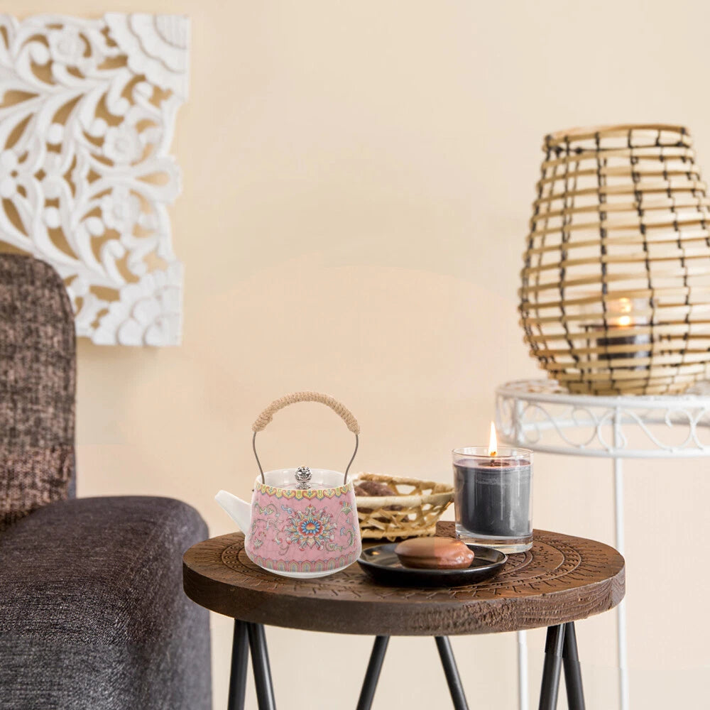 3 Count Enamel Teapot Travel Porcelain Pots Chinese Style Kettle