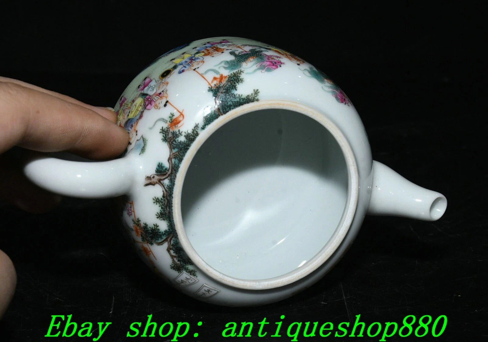 5.5''Qing Qianlong Enamel Colour Porcelain Gold Tongzi Wine Tea Pot Flagon-