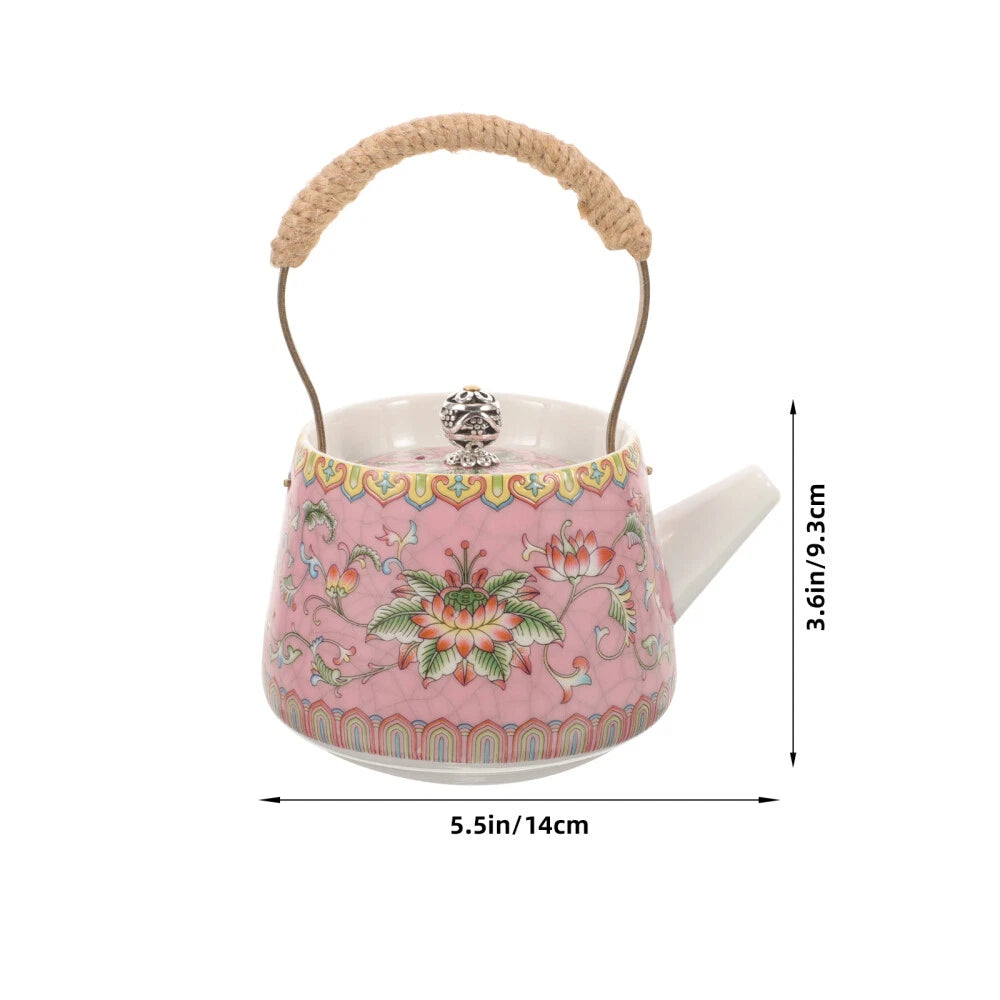 3 Count Enamel Teapot Travel Porcelain Pots Chinese Style Kettle