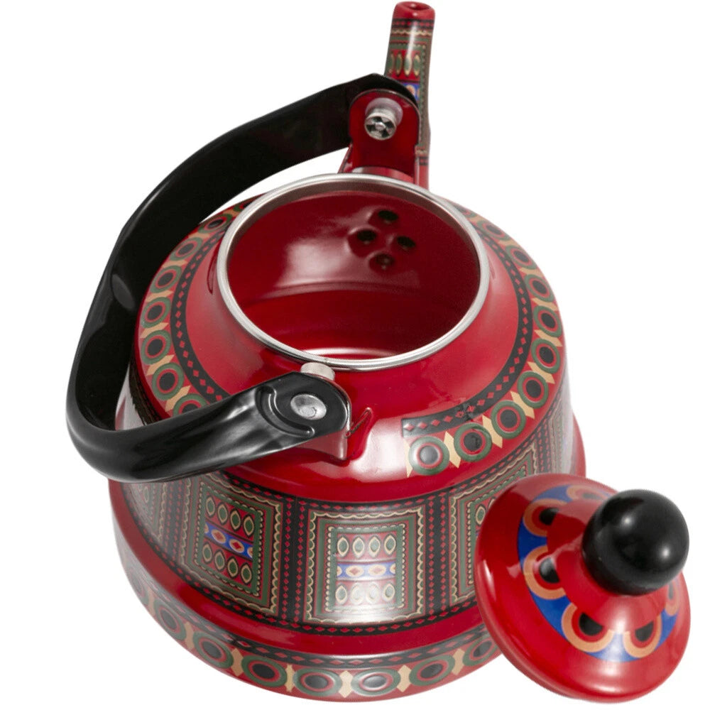 2 Count Enamel Teapot Woman Retro for Stovetop Porcelain Kettle Coffee