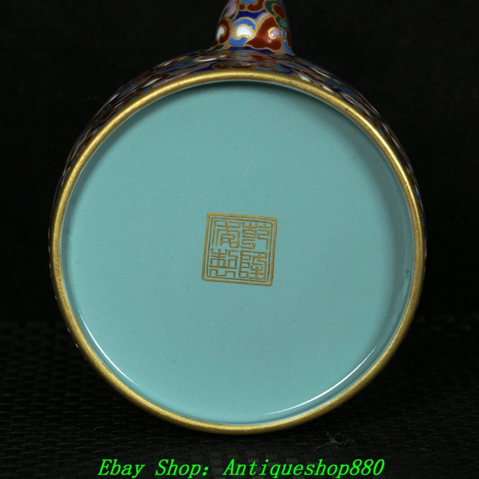 4.9''Qing Qianlong Marked Enamel Colour Porcelain Gold Kylin Wine Tea Pot Flagon-