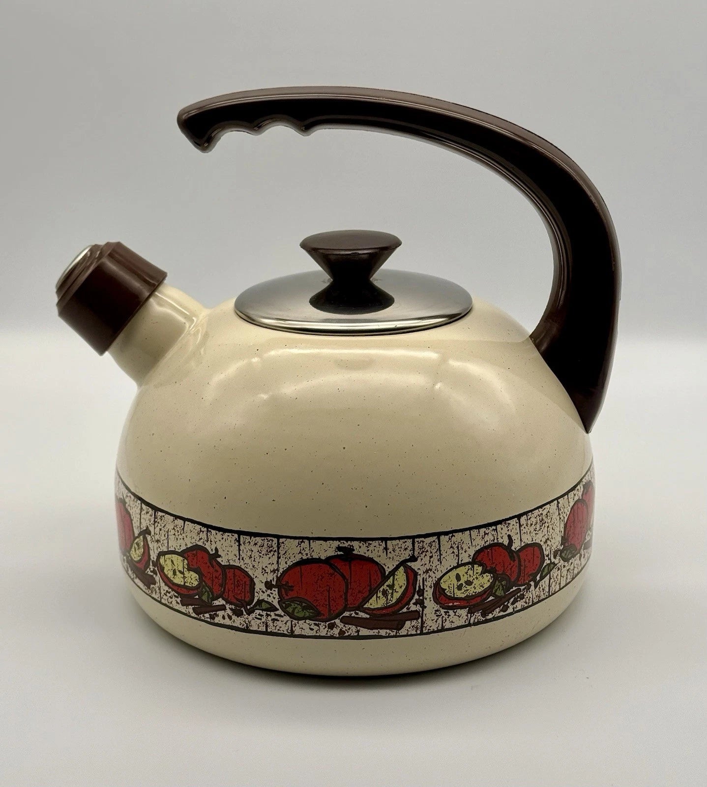 70's Vintage Enamel Whistling Tea Kettle