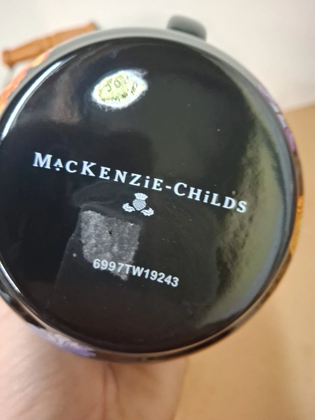 3 PIECE SET - MacKENZIE CHILDS BLACK FLOWER MARKET TEA KETTLE + Creamer Sugar