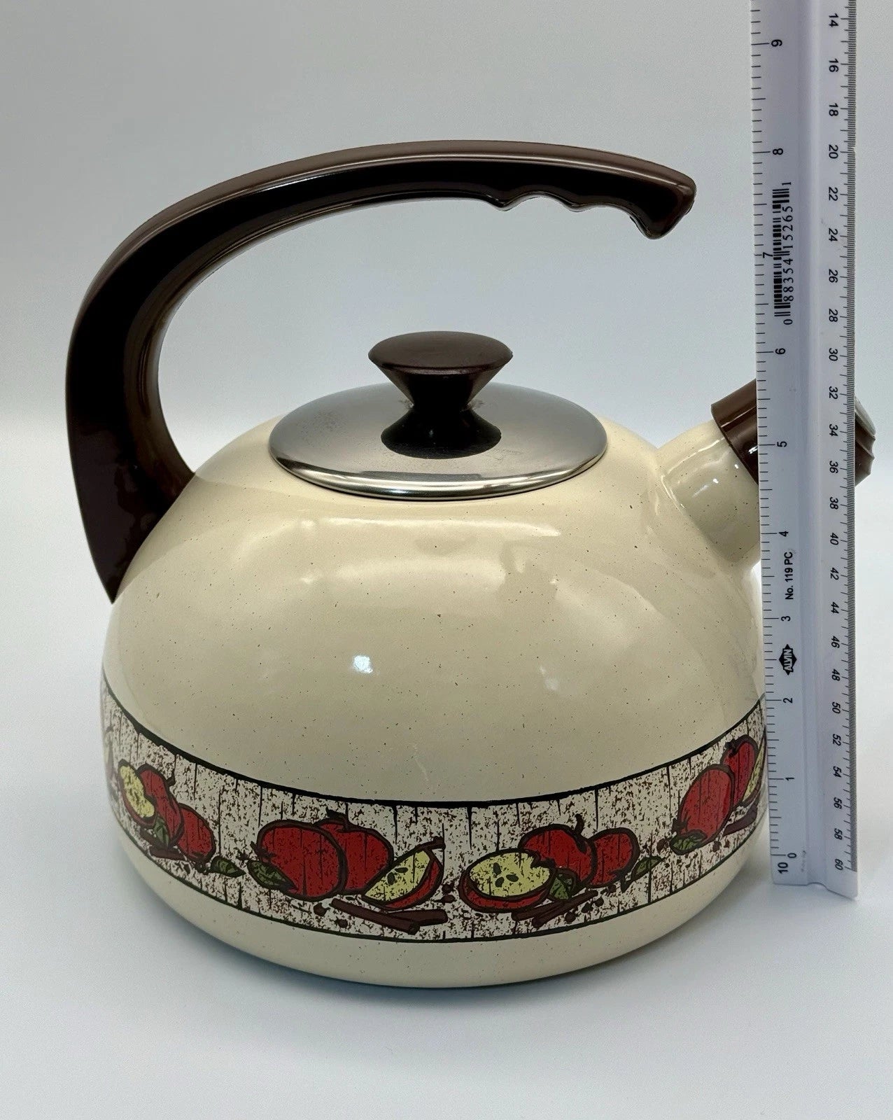 70's Vintage Enamel Whistling Tea Kettle