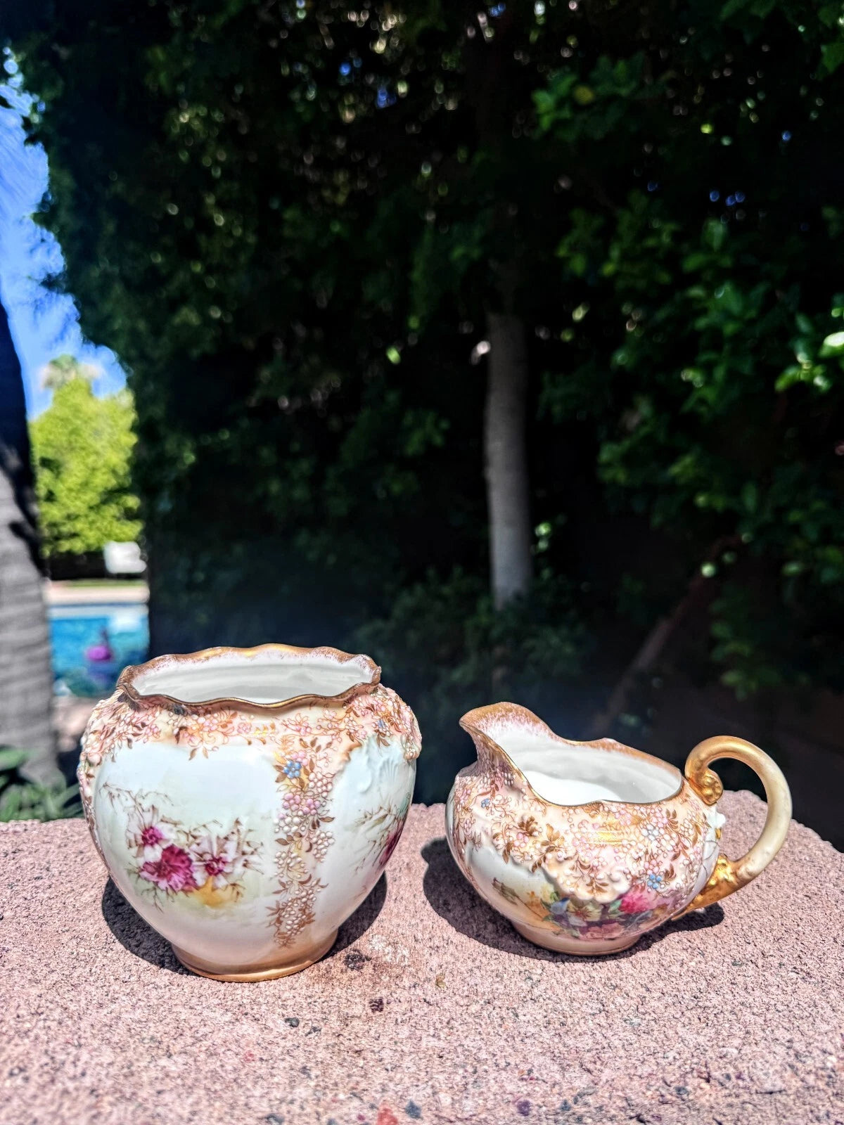 Antique Doulton Burslem Teapot Creamer Sugar Demitasse Cups 9 pcs 1891 GW-1217