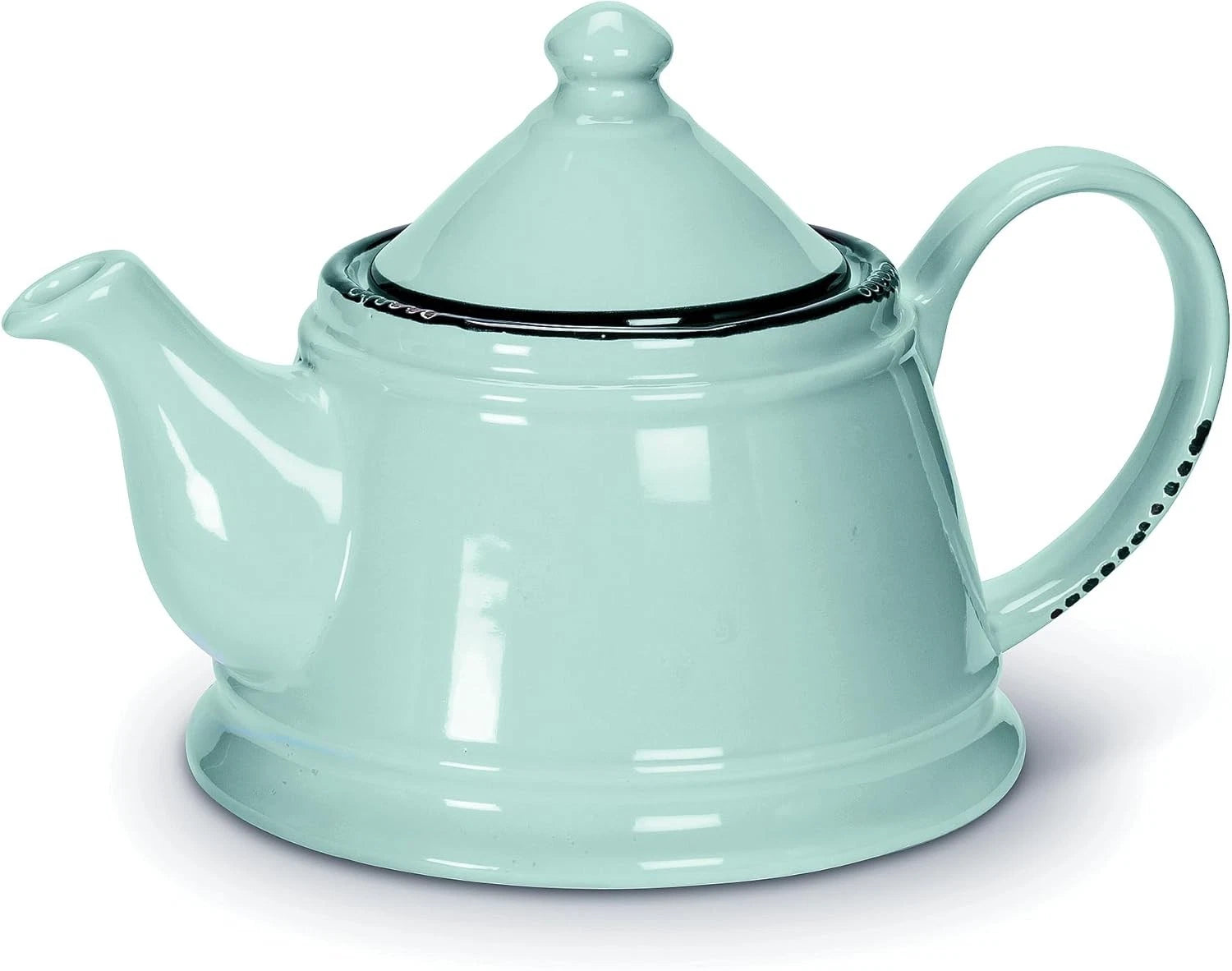 Abbott Collection Enamel Look Ceramic Teapot - Mint Green, 9 inches L, Green