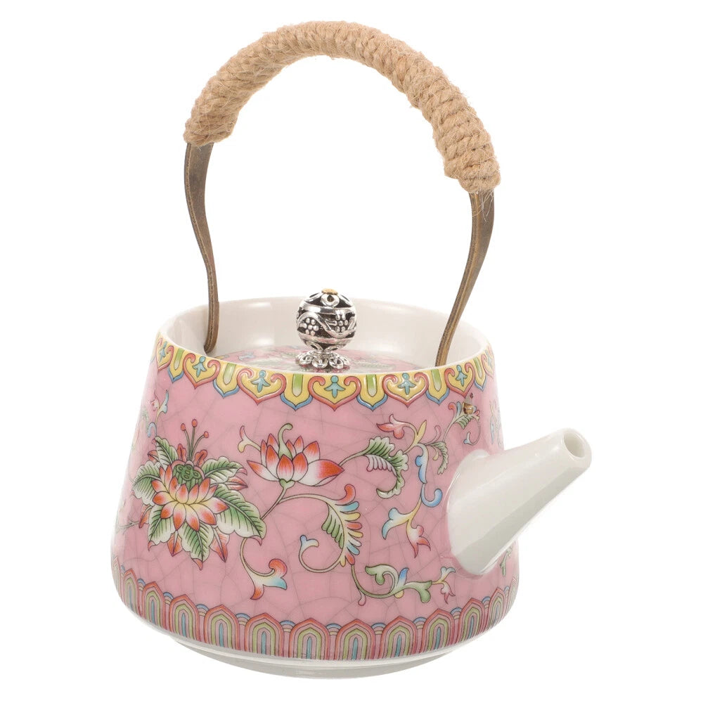 3 Count Enamel Teapot Travel Porcelain Pots Chinese Style Kettle