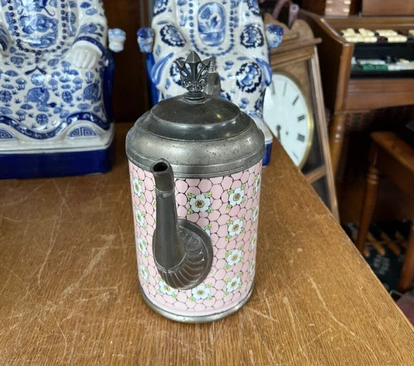 Antique Graniteware and Enamel Coffee Pot / Teapot with Lid