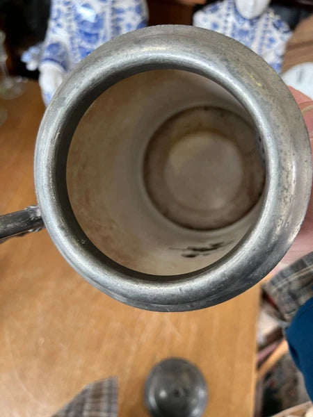 Antique Graniteware and Enamel Coffee Pot / Teapot with Lid