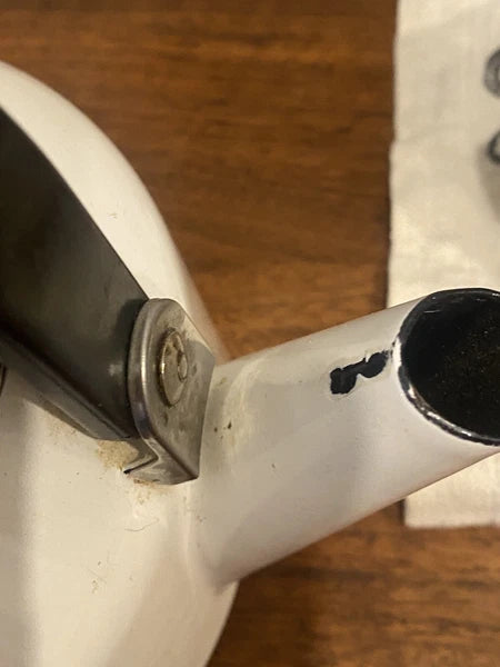 2-Vintage 2 QT Siam FujiWare Tea Kettle Thailand White Blue Enamel