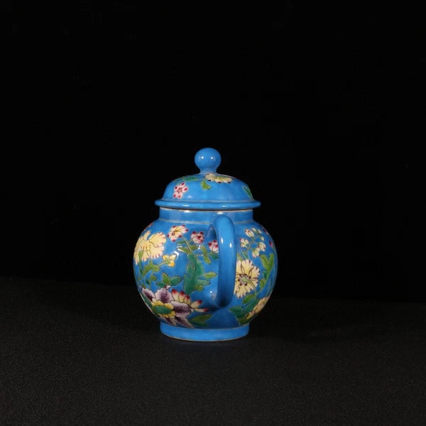 6.4"Old Chinese antique the Qing dynasty Qianlong reign Enamel Floral patternpot