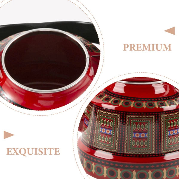 2 Count Enamel Teapot Woman Retro for Stovetop Porcelain Kettle Coffee