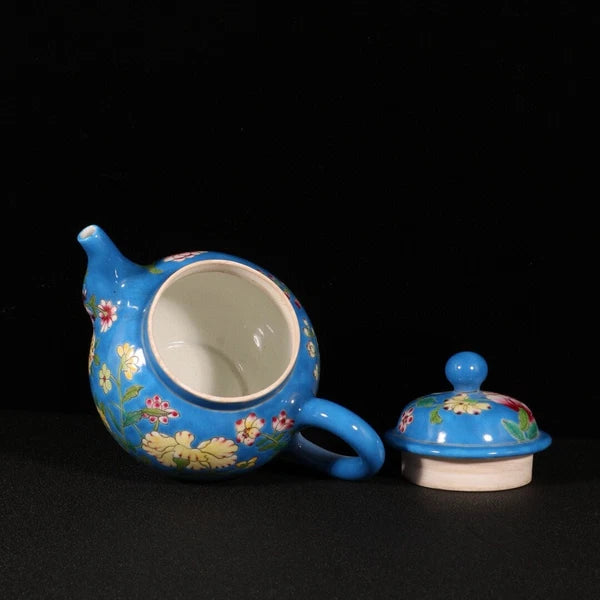 6.4"Old Chinese antique the Qing dynasty Qianlong reign Enamel Floral patternpot