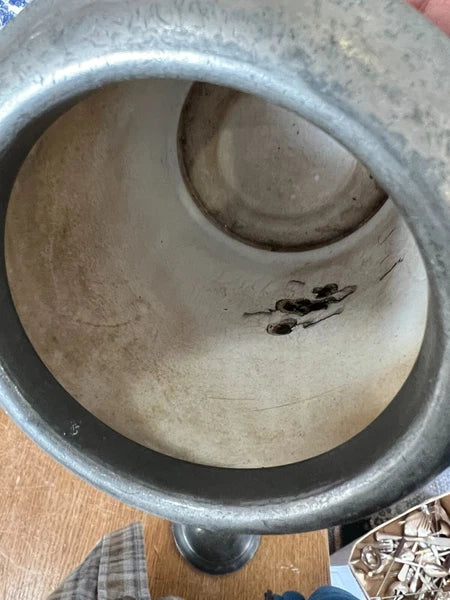 Antique Graniteware and Enamel Coffee Pot / Teapot with Lid