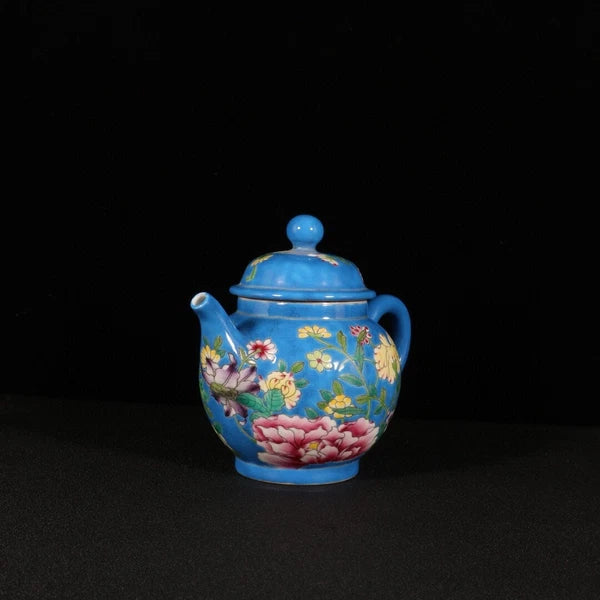 6.4"Old Chinese antique the Qing dynasty Qianlong reign Enamel Floral patternpot