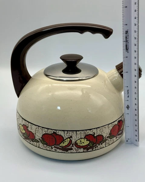 70's Vintage Enamel Whistling Tea Kettle