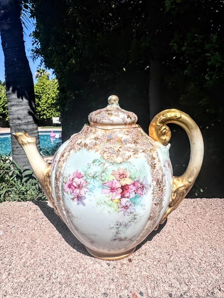 Antique Doulton Burslem Teapot Creamer Sugar Demitasse Cups 9 pcs 1891 GW-1217