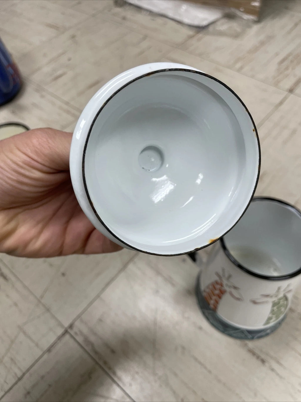 Smaltum Praha Enamelware Teapot Kettle Czech