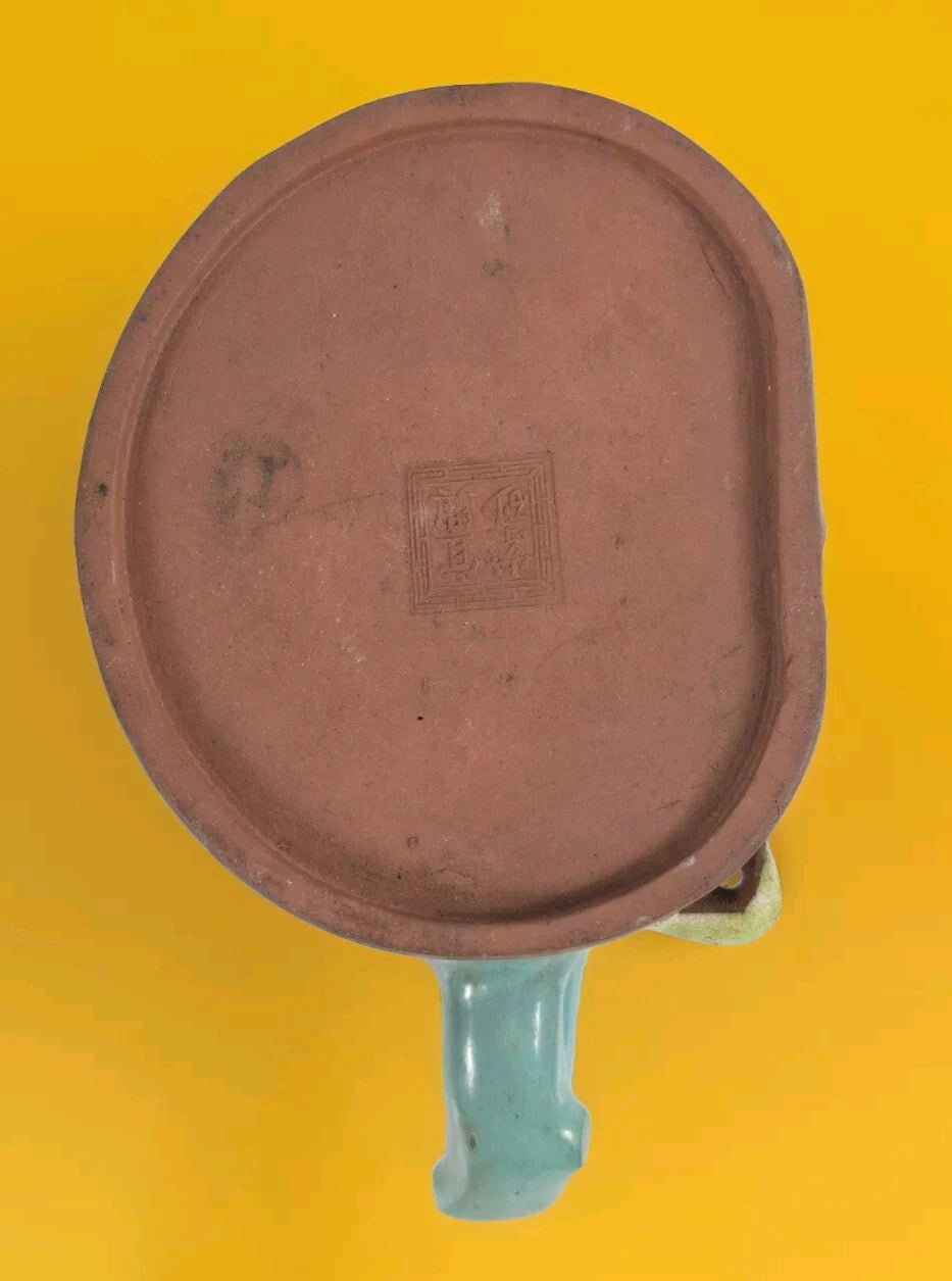 Chinese Polychrome Enameled Yixing Tea Pot Small