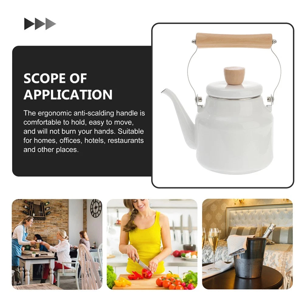 Kettle Make Tea Travel Enamel Stovetop Boiling Pot for Gas Water