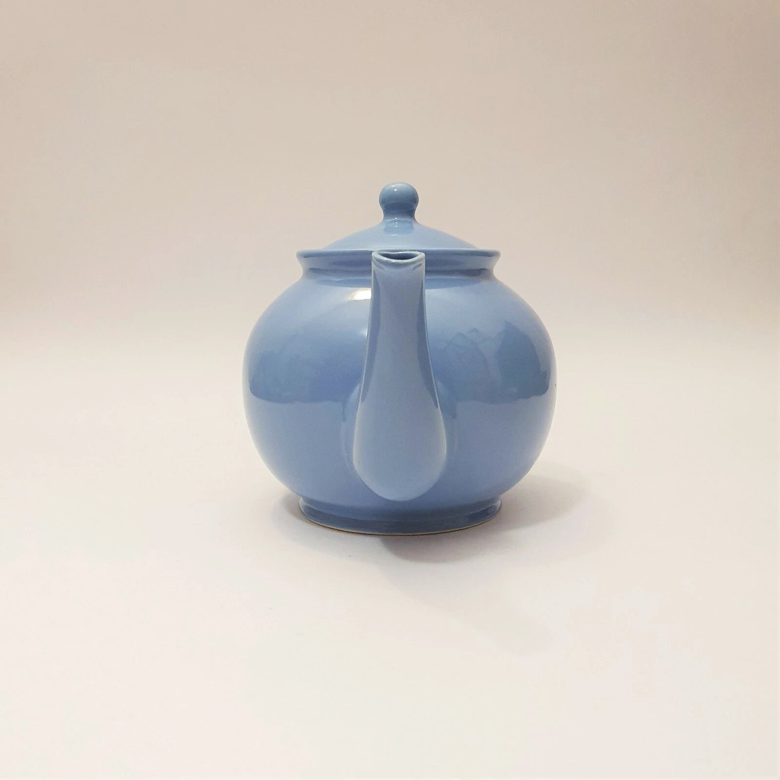 Classic Traditional English Design Vintage Blue Enamel Ceramic Teapot