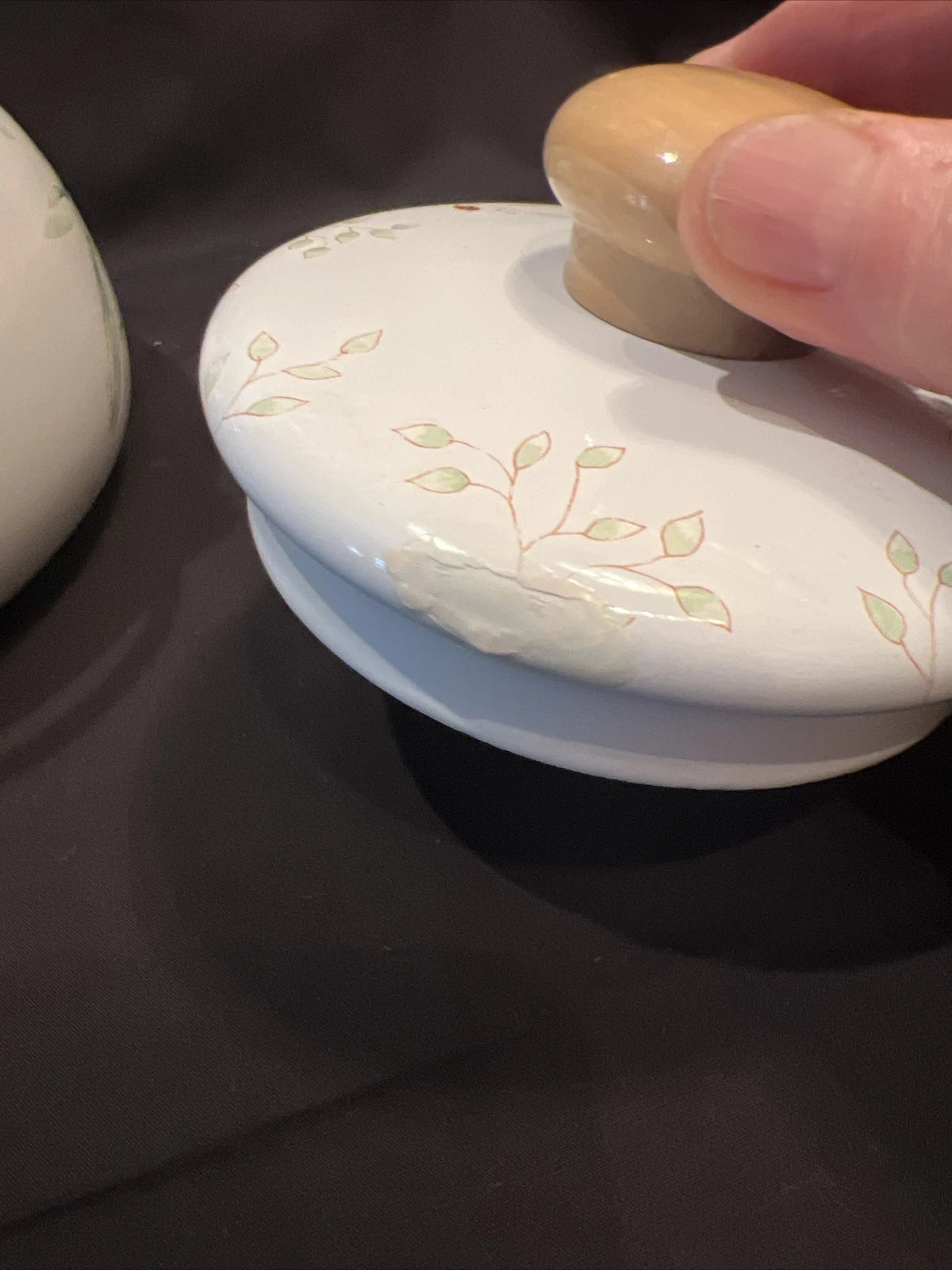 Lenox Butterfly Meadow Floral Enamel Tea Pot Teapot Kettle with Minor Issues