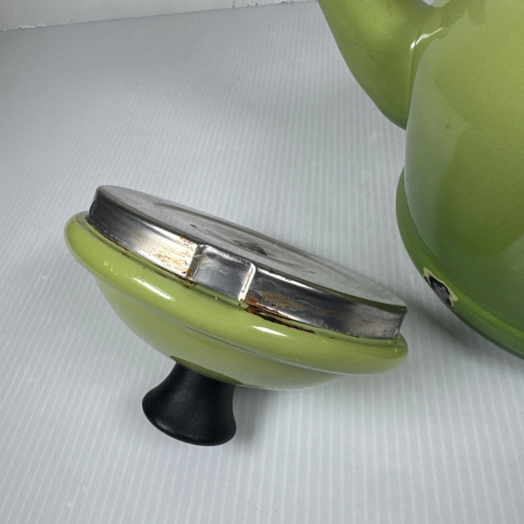 Le Creuset Enamel on Steel 1.25 Qt Palm Green Ombré Whistling Tea Kettle