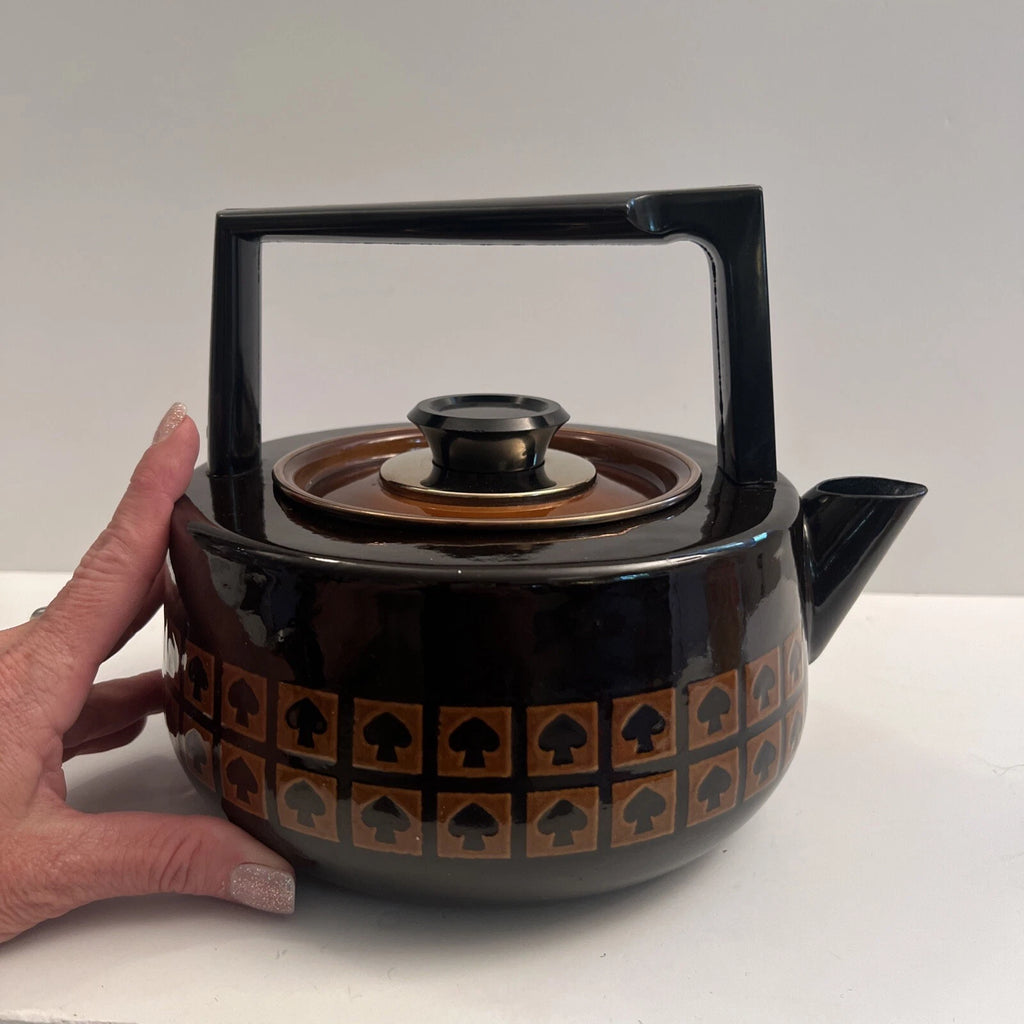 Mid-century Modern West Bend USA Le Provencal Enamel Tea Pot Water Kettle Xlnt!