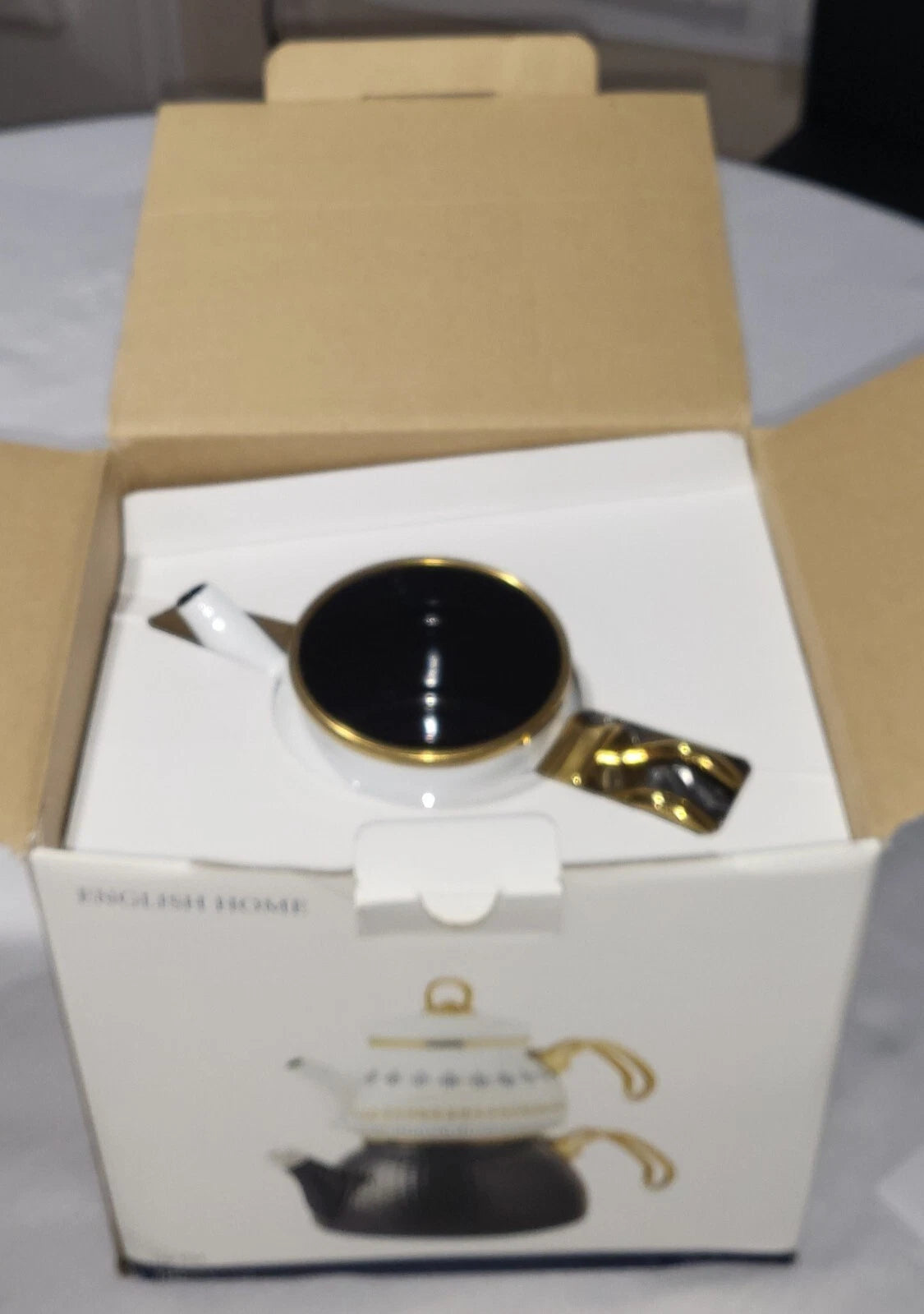 Ethnic Enamel tea pot set, NEW,  in box, set 3 pcs, Upper 0.5 LT / Lower 1.1 LT