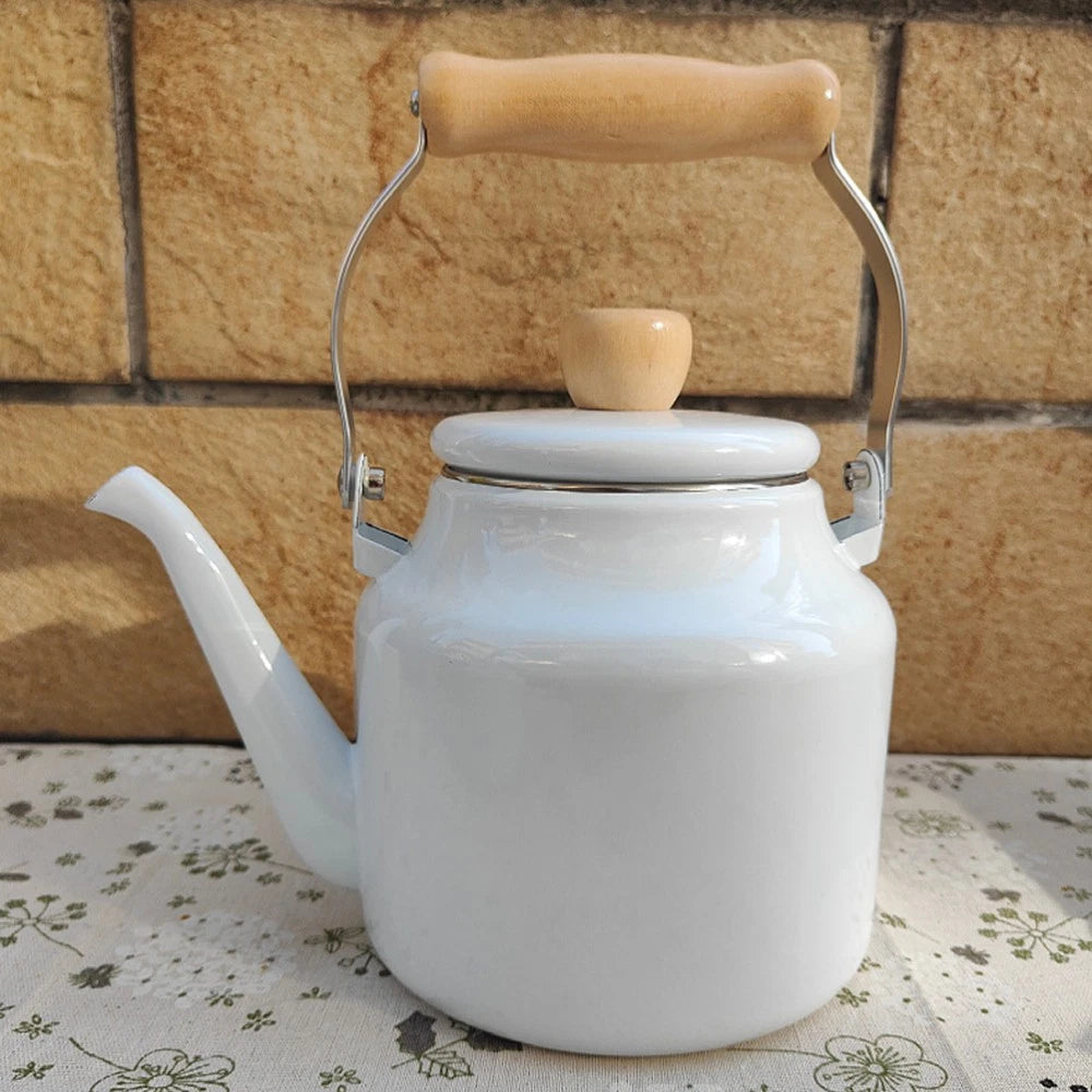 Kettle Make Tea Travel Enamel Stovetop Boiling Pot for Gas Water