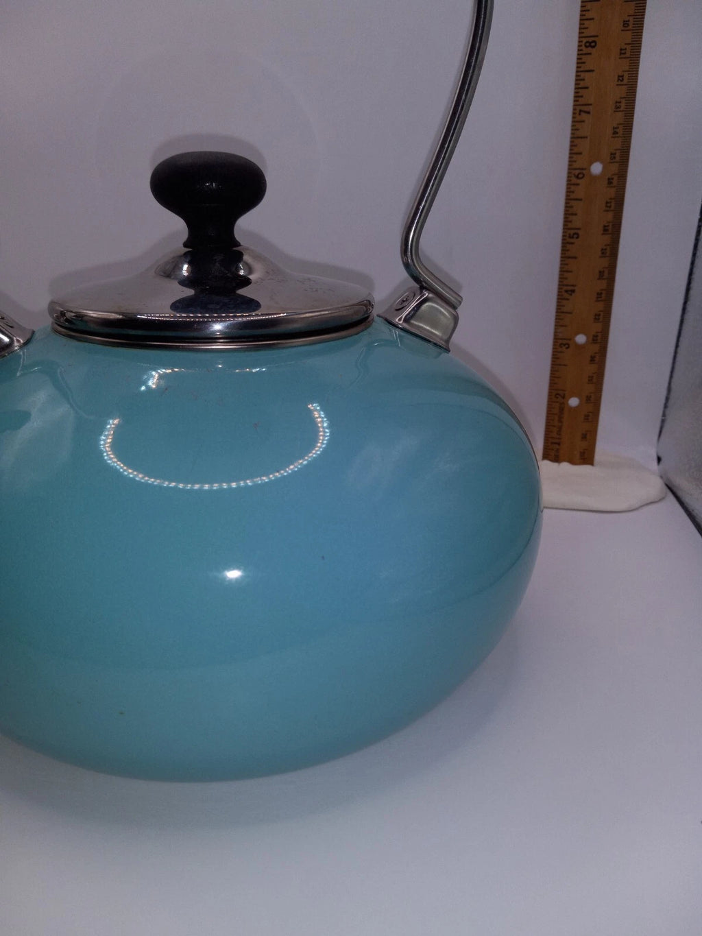 Chantal Whistling Tea Kettle 2 Qt Stovetop Enamel Turquoise Aqua Teapot