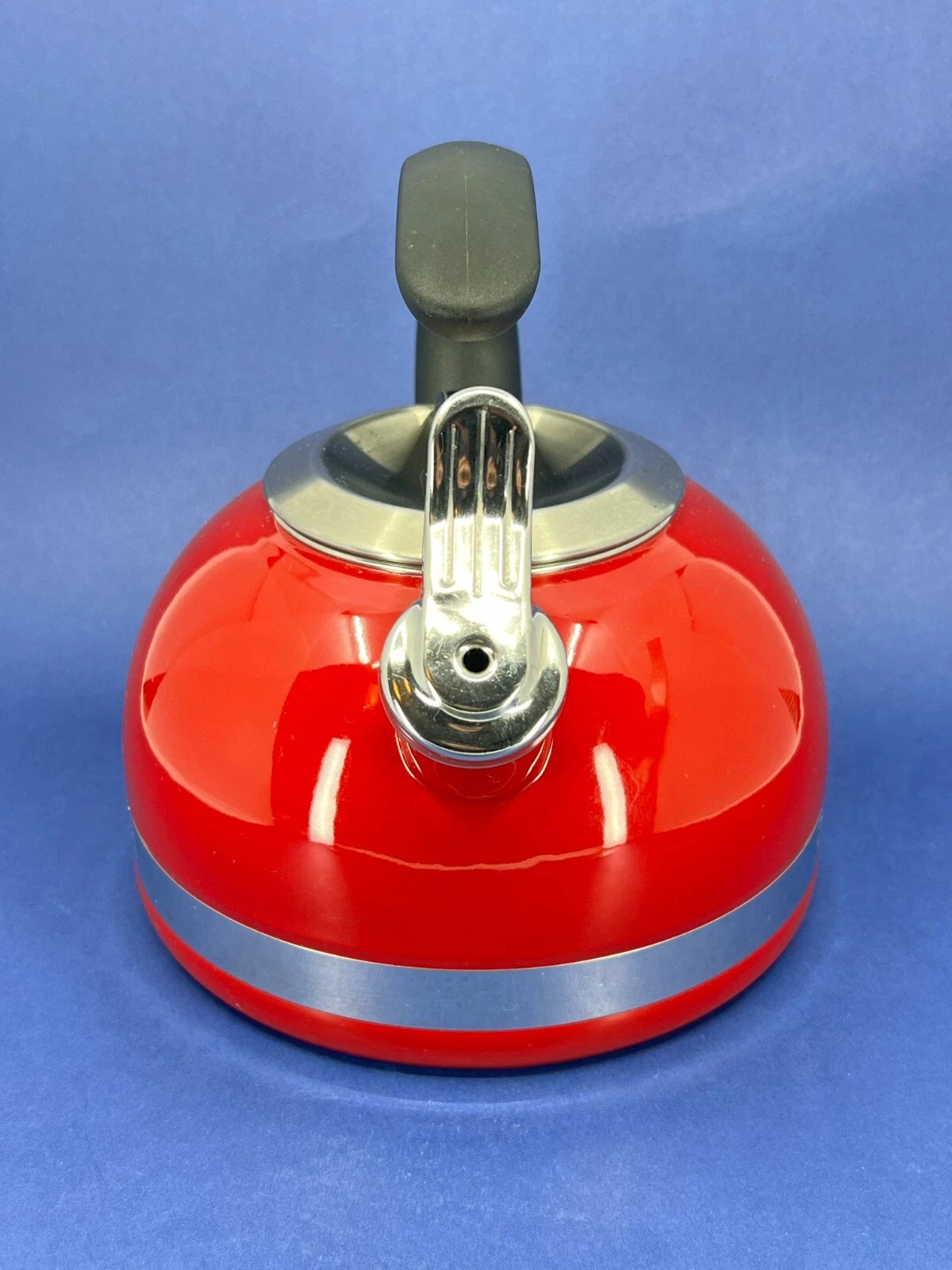 Kitchen Aid Enamel Whistling Tea Kettle Teapot EMPIRE RED Classic Design 2Qt