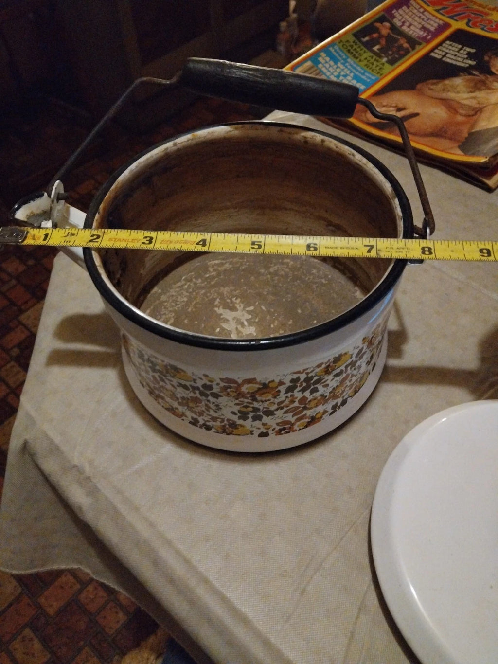 Vintage Enamel Kettle/Tea Pot Mid Century Modern Style