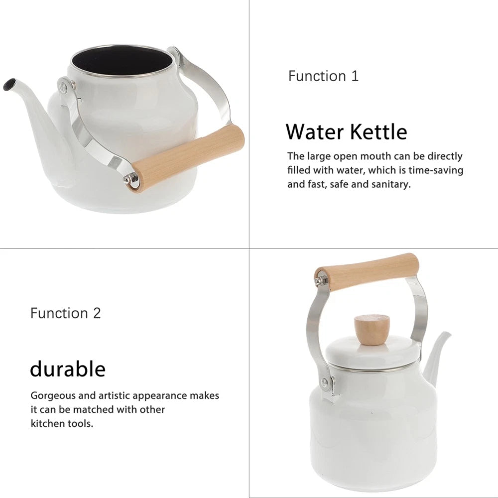 Kettle Make Tea Travel Enamel Stovetop Boiling Pot for Gas Water