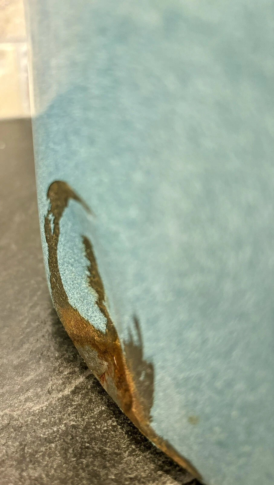 Large Blue Spatterware Enamel Tea Kettle