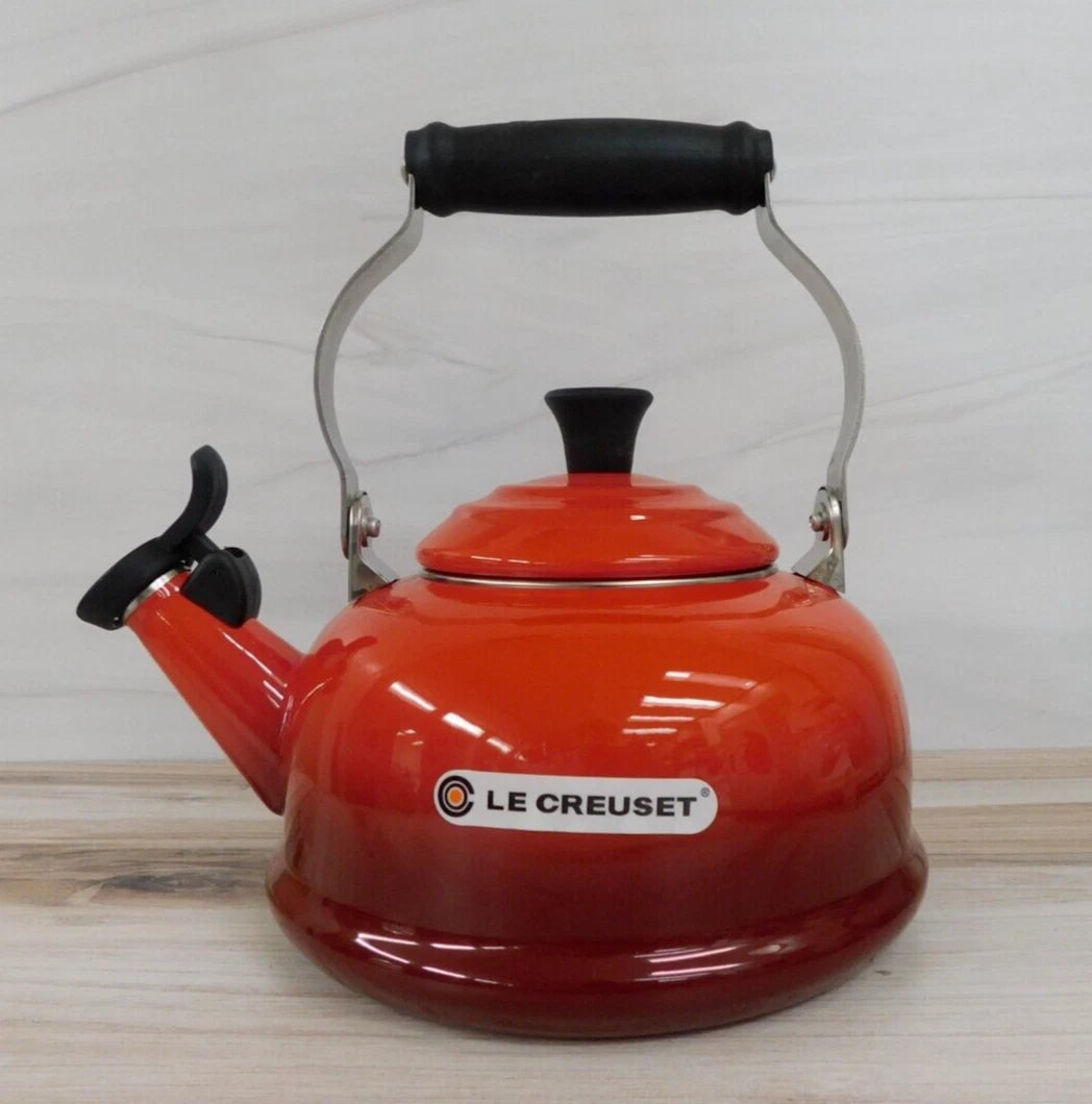 Le Creuset Enamel on Steel 1.7 Quart Classic Whistling Kettle, Cerise Red - New