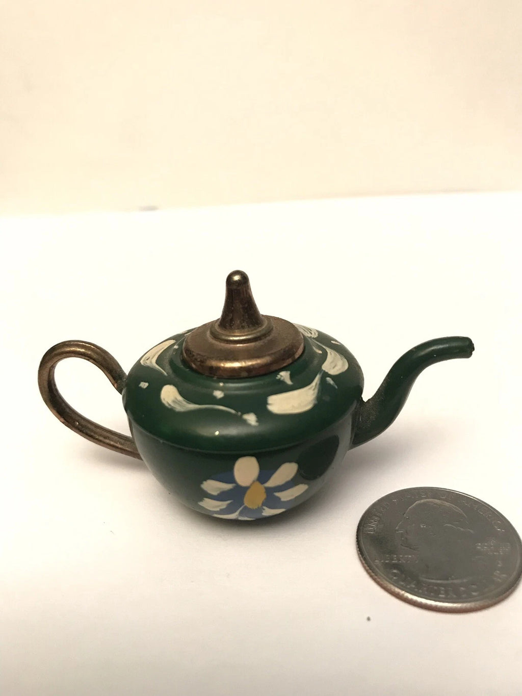 Minature Tole Enamel English dollhouse  Teapot