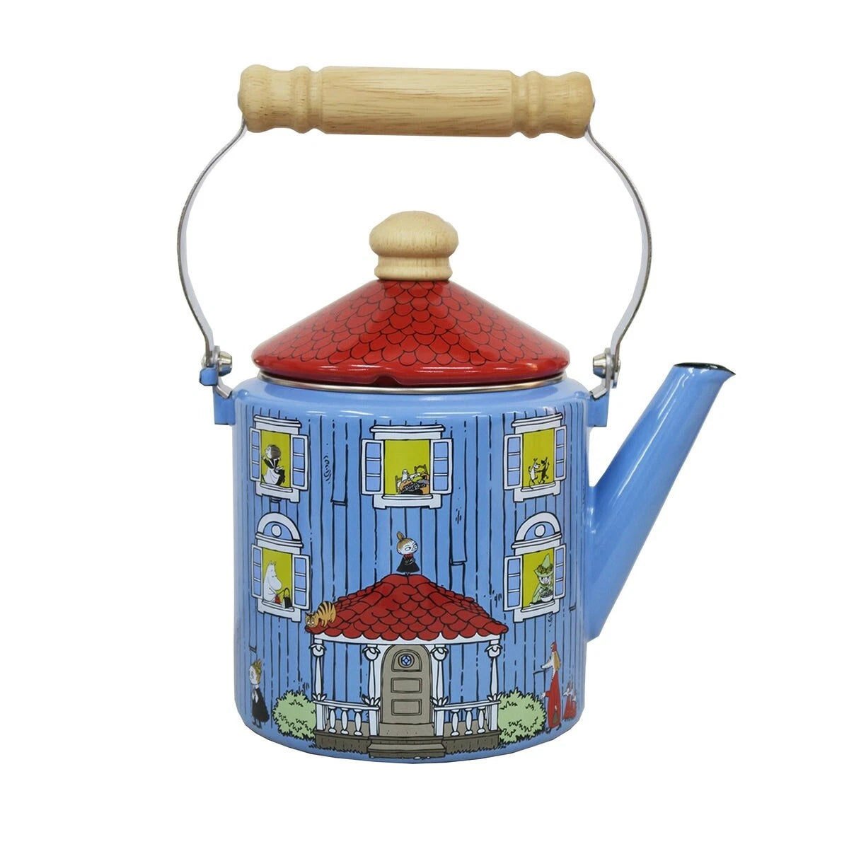 Fujihoro Moomin House Enamel Kettle 2.0L – Teapot IH and Fire Housewarming Gift