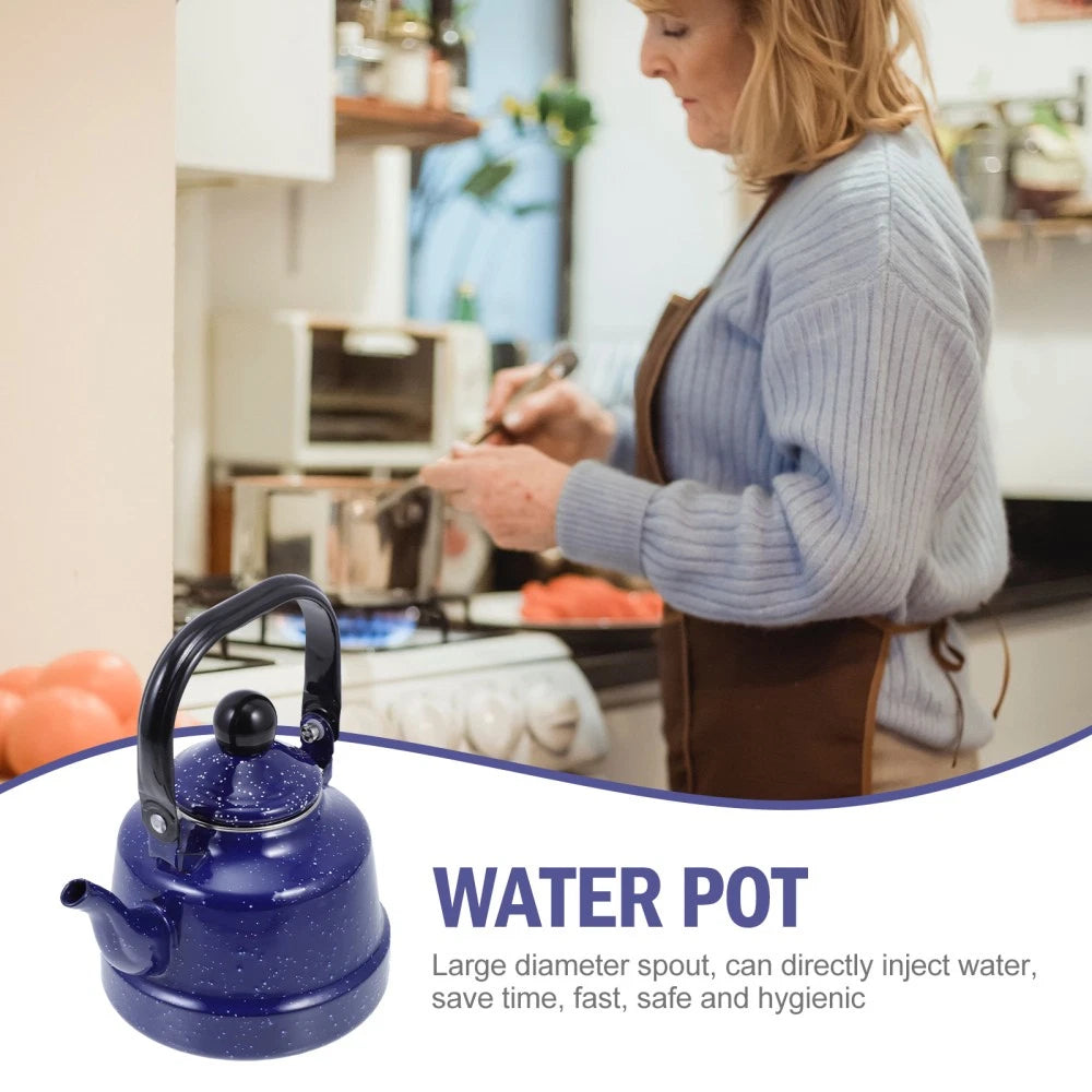 Kettle Enamel Office Cold Water Pot with Patterns Chinese Restaurant Teapot