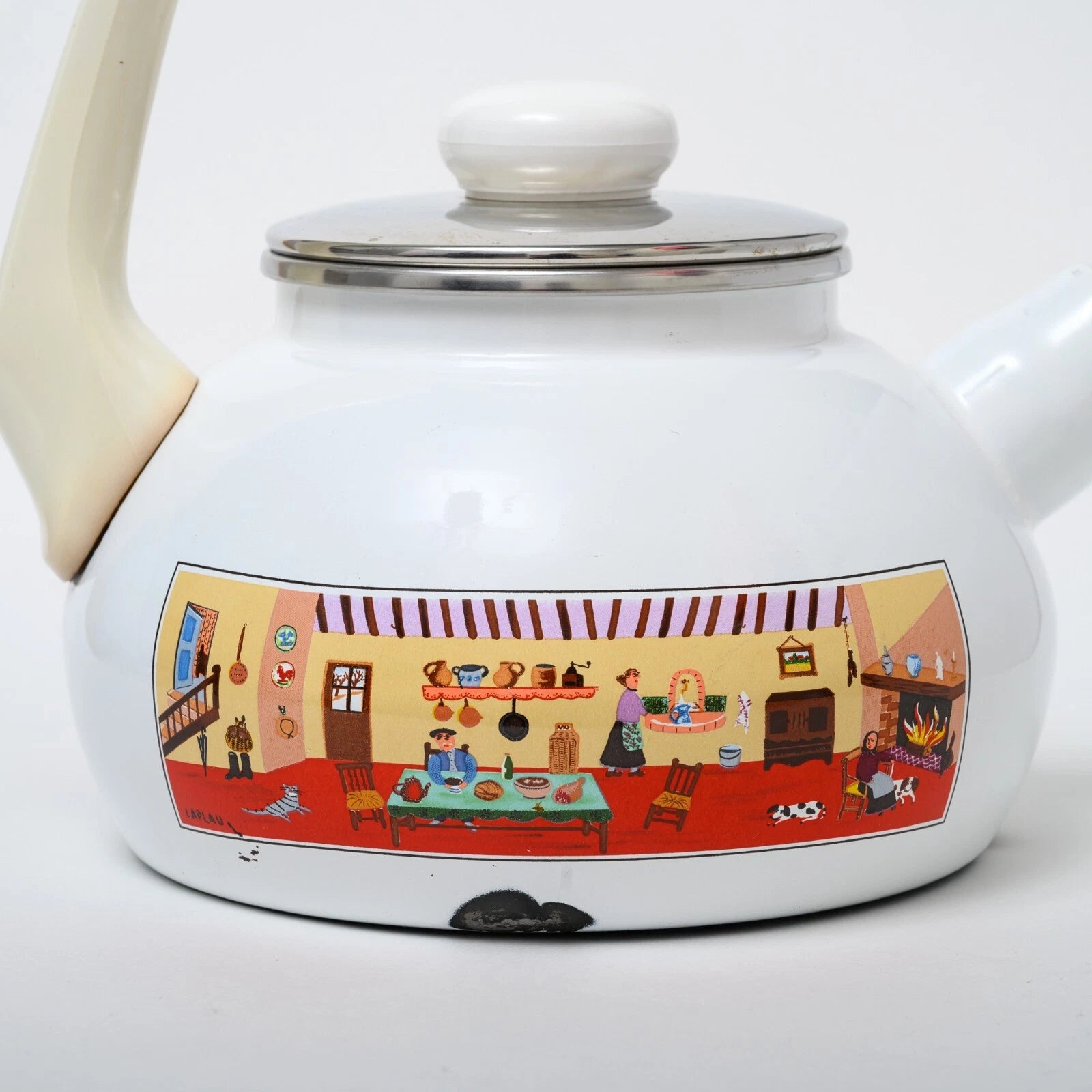 Villeroy & Boch Naif Enamel Tea Pot - Rare Vintage German Kettle Gérard Laplau