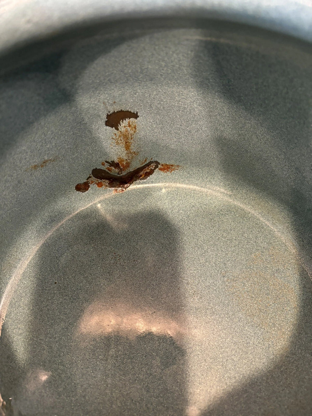 Large Blue Spatterware Enamel Tea Kettle