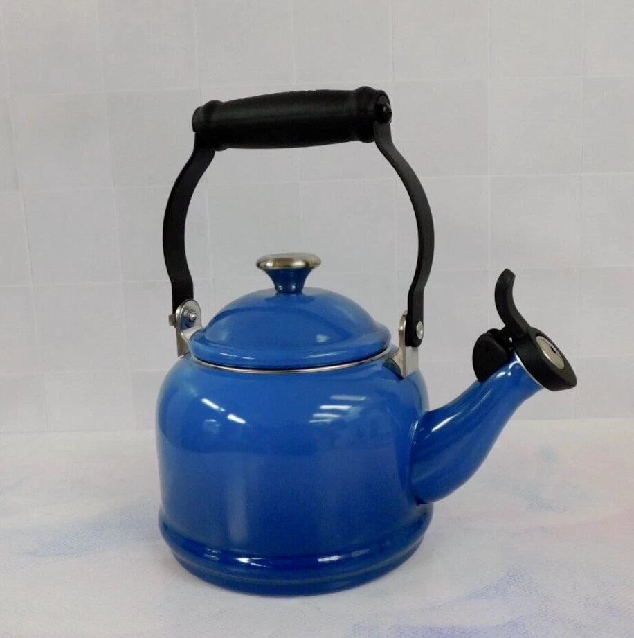 Le Creuset Enamel on Steel 1.25 Quart Demi Tea Kettle, Marseille Blue - New
