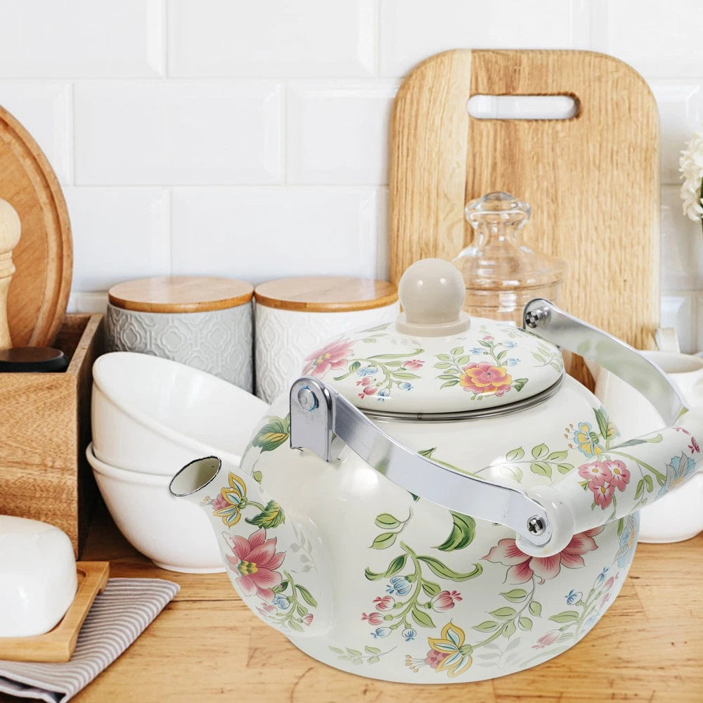 Thickened Enamel Boiling Kettle Alipis Tea Vintage Teapot W Strainer