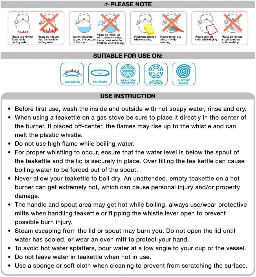 Whimsical 2.1 Quart Enamel-on-Steel Whistling Tea Kettle - Giraffe Design